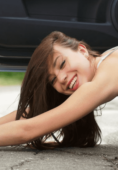 Minha primeira vez no dogging - Mulher no carro
